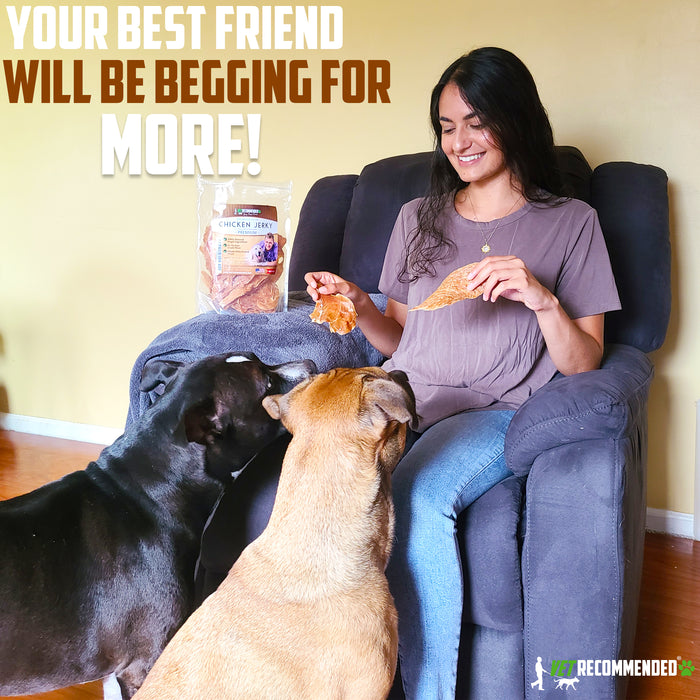 Chicken Jerky for Dogs - Single Ingredient - No Preservatives - Whole Dehydrated Chicken (8oz)