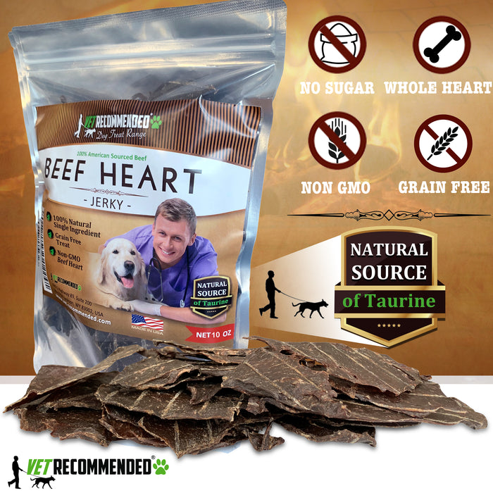 Beef Heart Jerky - Source of Taurine - Single Ingredient - 100% USA Grown Beef (10oz)