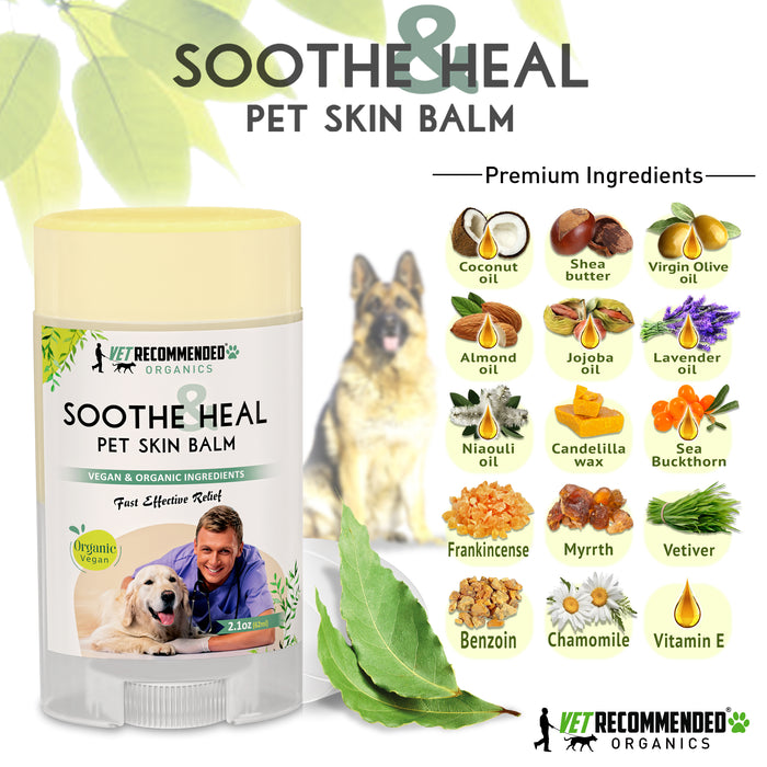 Soothe & Heal Balm for Pets - Organic & Vegan Ingredients - 2oz/59ml