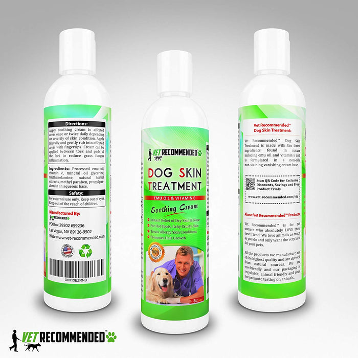 Dog Dry Skin Treatment - Helps Dog Hair Loss Regrowth & Dry Skin -8oz/240ml