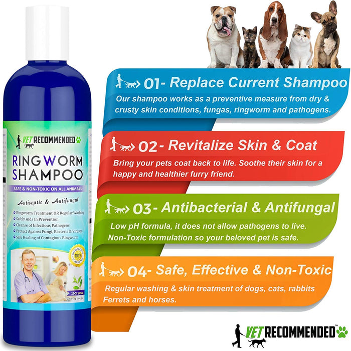 Medicated Dog Shampoo for Ringworm - 16oz/473ml