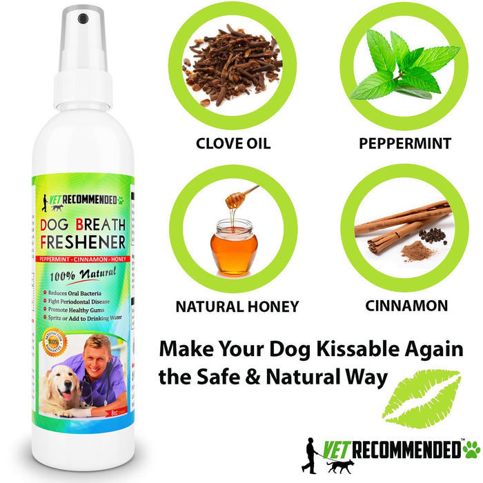 Dog Breath Freshener - 100% All Natural Ingredients - 8oz/240ml