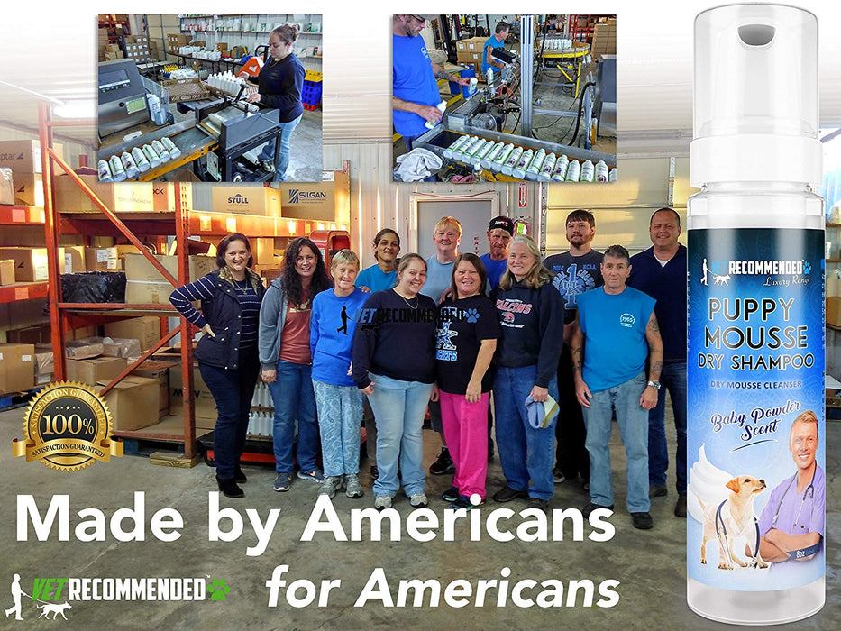 Waterless Puppy Shampoo Mousse - No Rinse - Fur Baby Powder Scent - 8oz/240ml