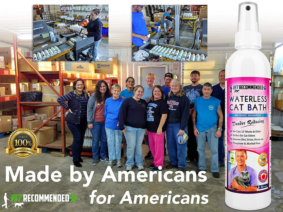 Waterless No Rinse Cat Shampoo - Light Apple Extract Scent - 8oz/240ml