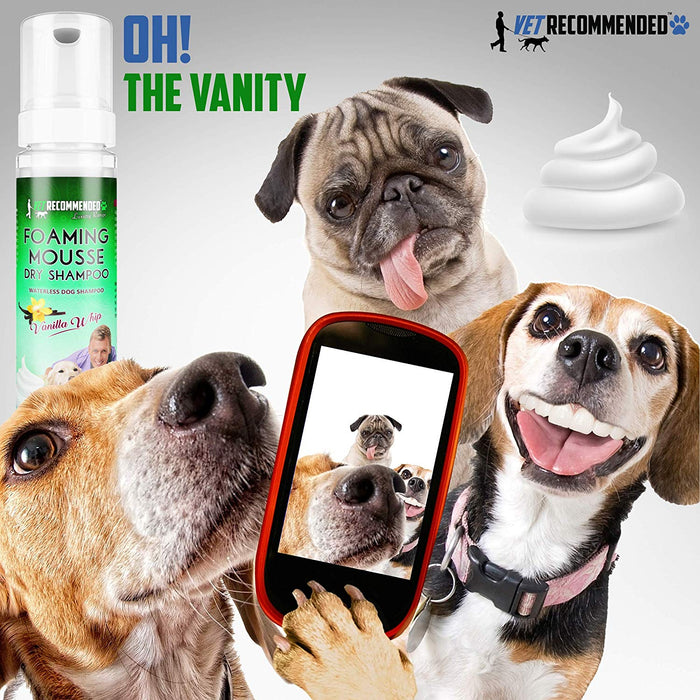 Waterless Dog Shampoo Mousse - No Rinse - Vanilla Whip Scent - 8oz/240ml