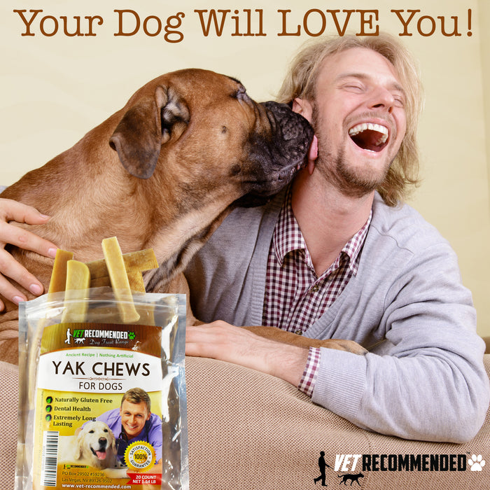 Yak Chew - 20ct - 1.54lbs - Dog Chews Long Lasting - The 100% Natural Healthy Dog Chew