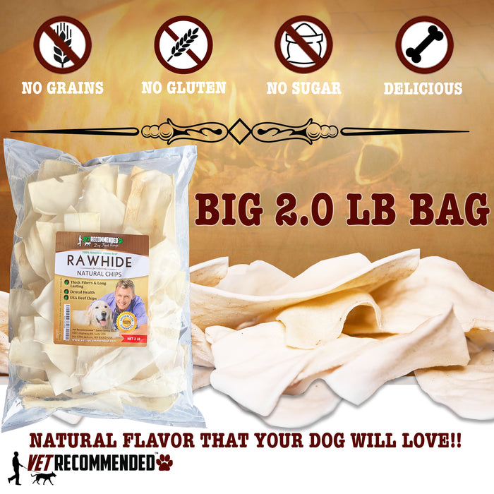 Natural Rawhide Chips - USA Beef (2lb)